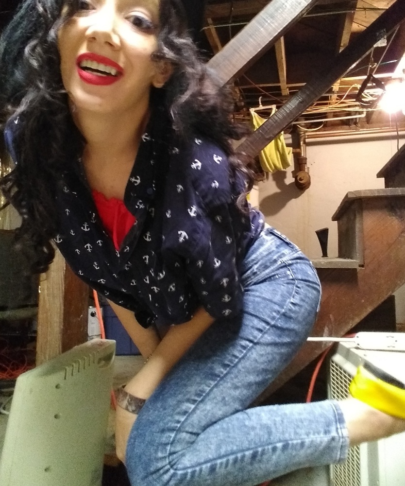 cute navy pin up Anchor sailor top vintage